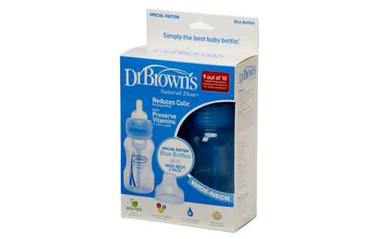 Антиколиковая бутылочка Dr.Brown's с широким горлышком, 2 шт., 240 мл.